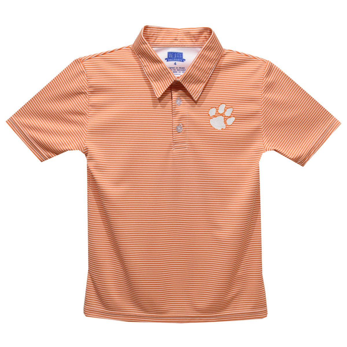 Clemson Tigers Embroidered Stripe Polo
