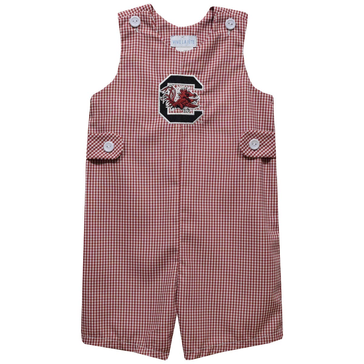 South Carolina Gamecocks Embroidered Gingham Jon Jon