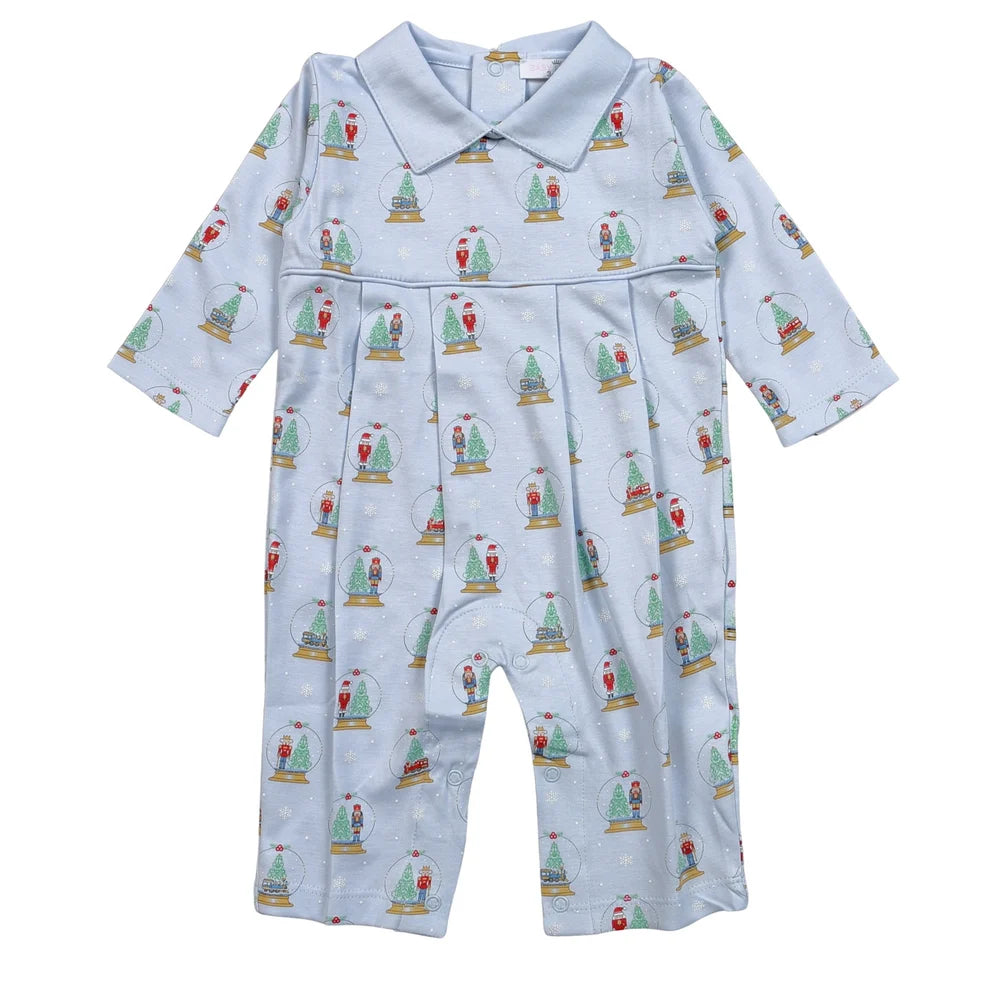 Blue Christmas Snow Globe Romper