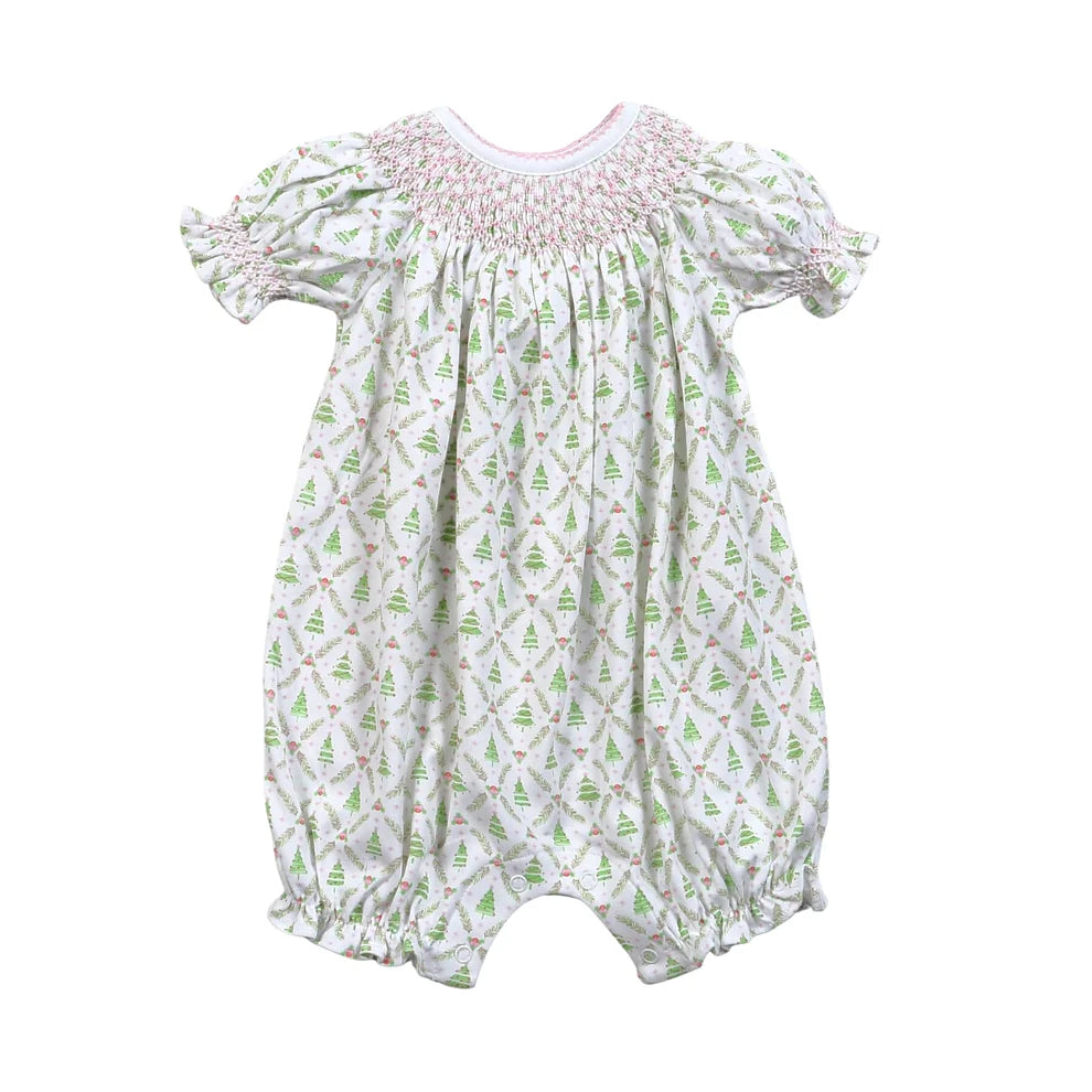 Hand Smocked Christmas Trees Bishop Bubble
