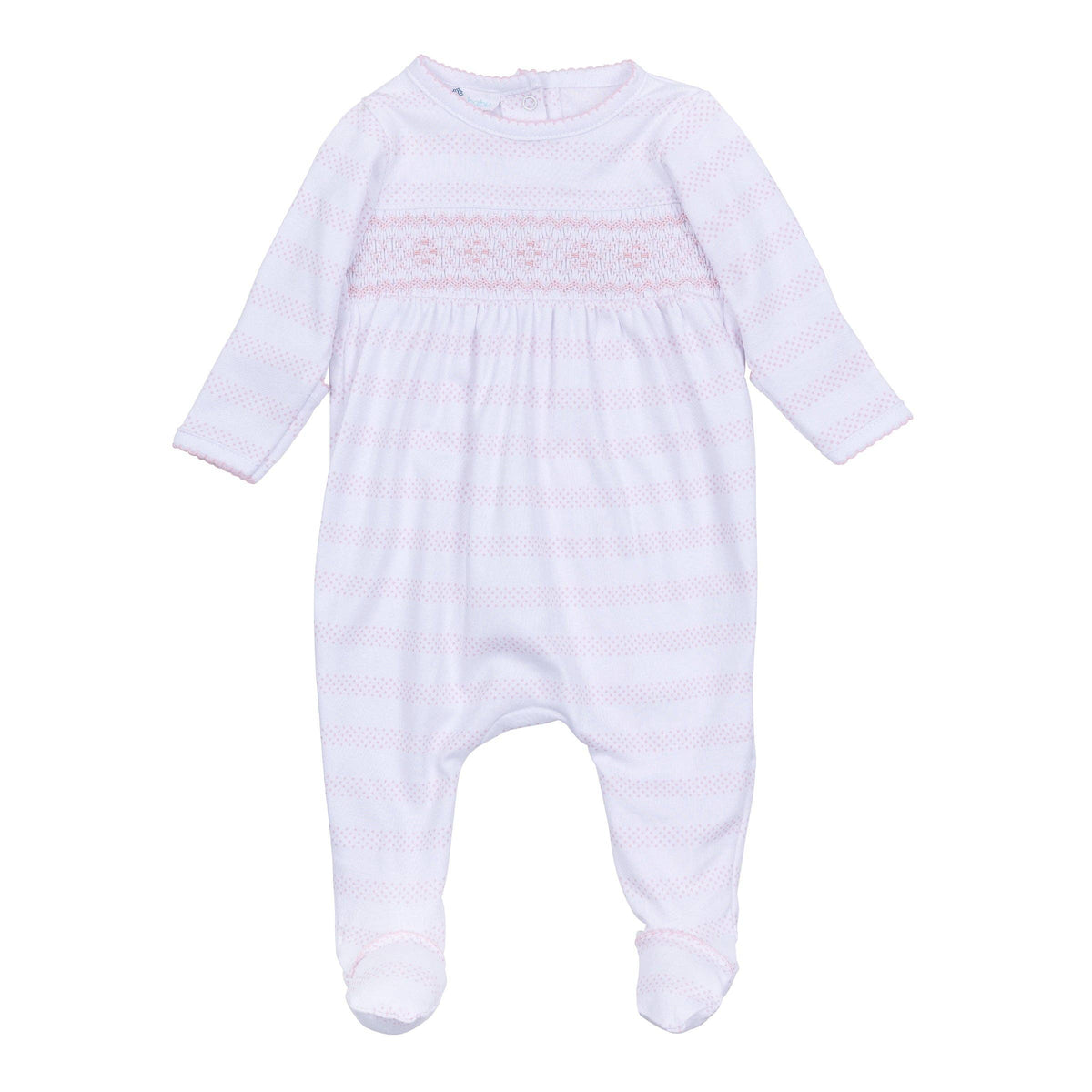 Baby of Mine Pink Smocked Footie