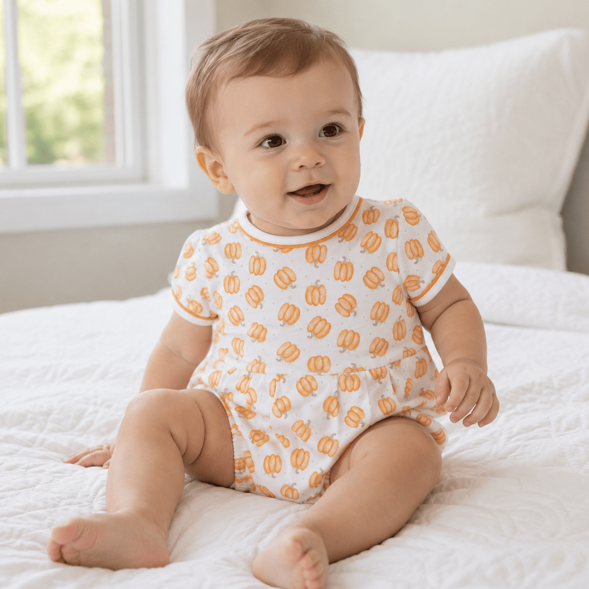 Baby Pumpkin Print Boy Bubble