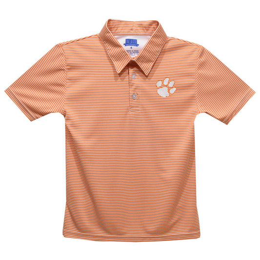 Clemson Tigers Embroidered Stripe Polo
