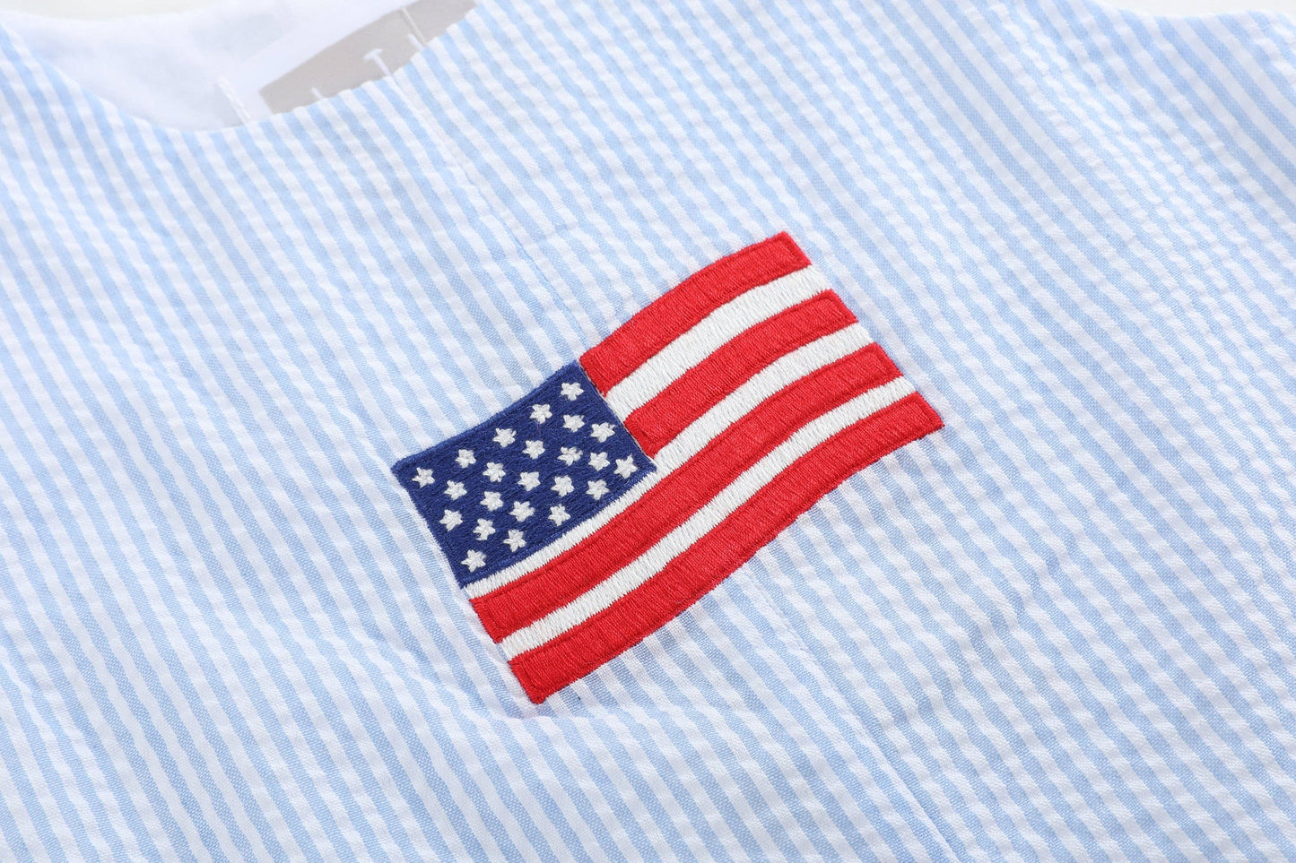 Seersucker USA Flag Shortalls