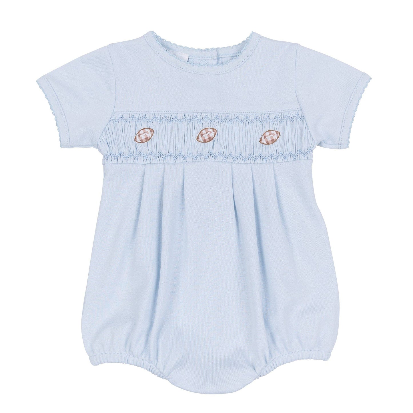 Tiny Tailgater Smocked Bubble - Light Blue