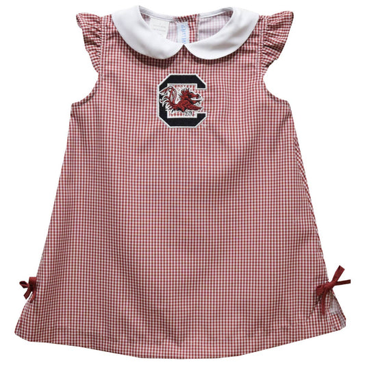 South Carolina Gamecocks Embroidered Gingham Dress