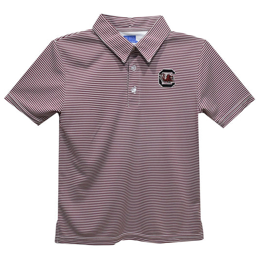 South Carolina Gamecock Embroidered Stripe Polo