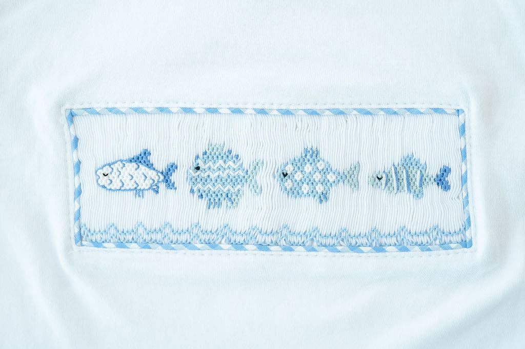 Blue Fish Smocked Set