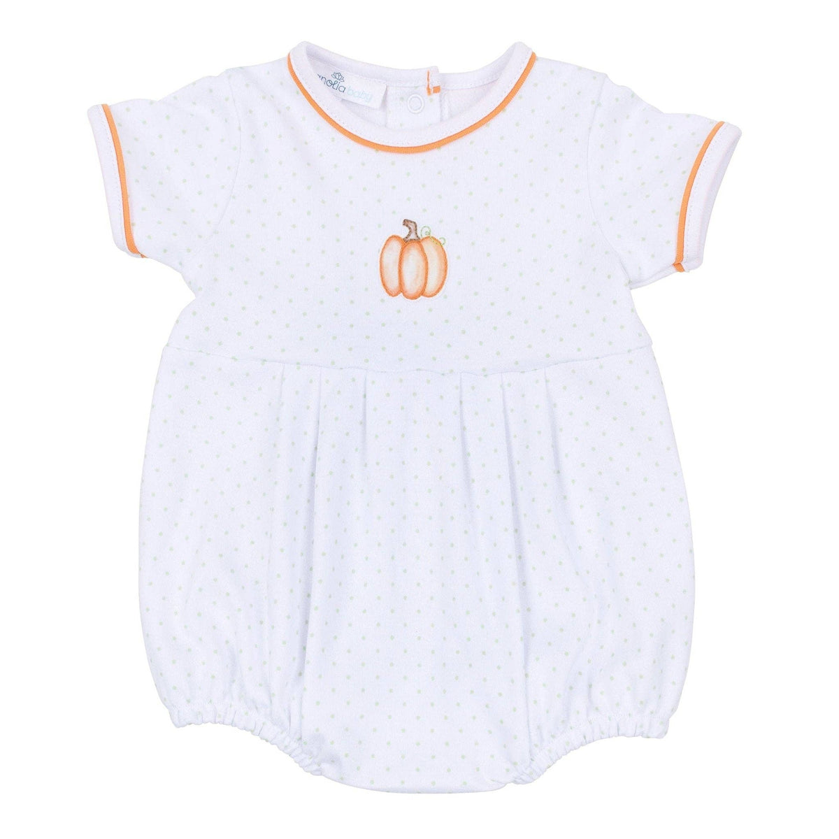 Baby Pumpkin Hand-Embroidered Boy Bubble