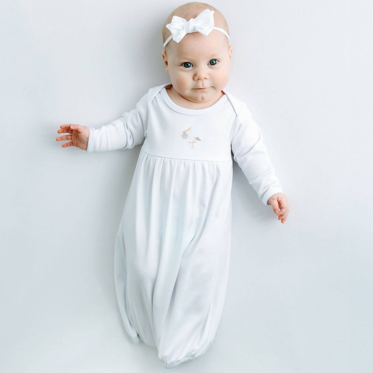 Vintage Stork Gathered Gown