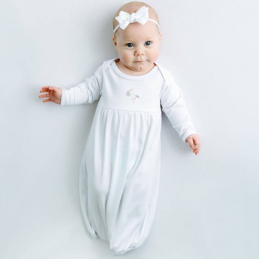 Vintage Stork Gathered Gown