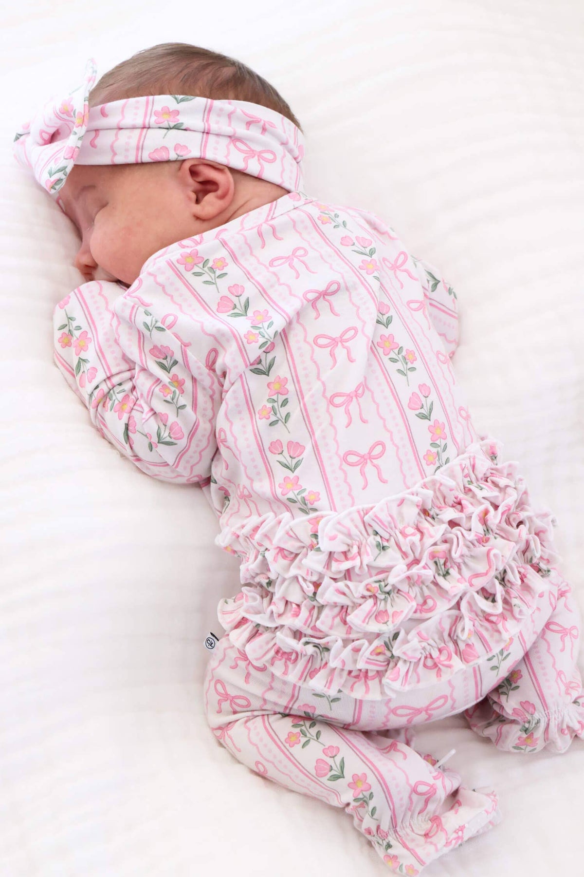 Coquette Garden Ruffle Zipper Footie