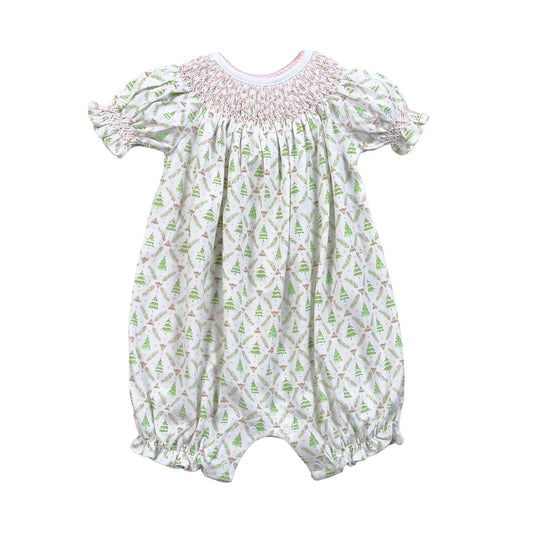 Hand Smocked Christmas Trees Bishop Bubble
