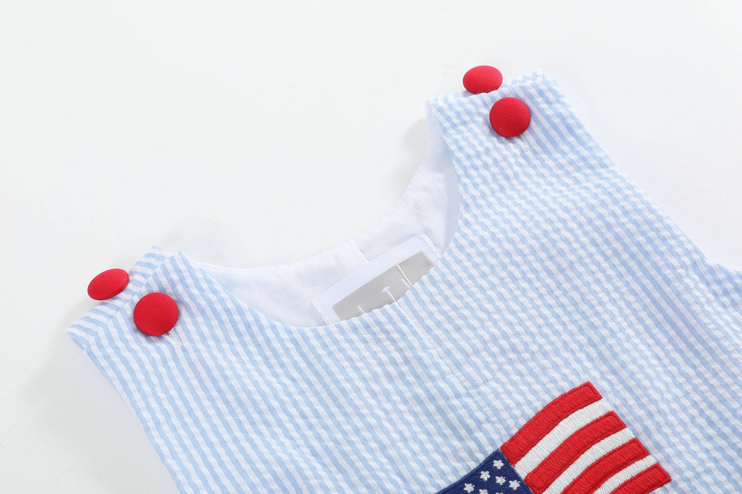 Seersucker USA Flag Shortalls