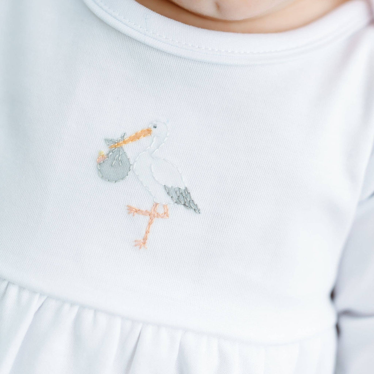 Vintage Stork Gathered Gown