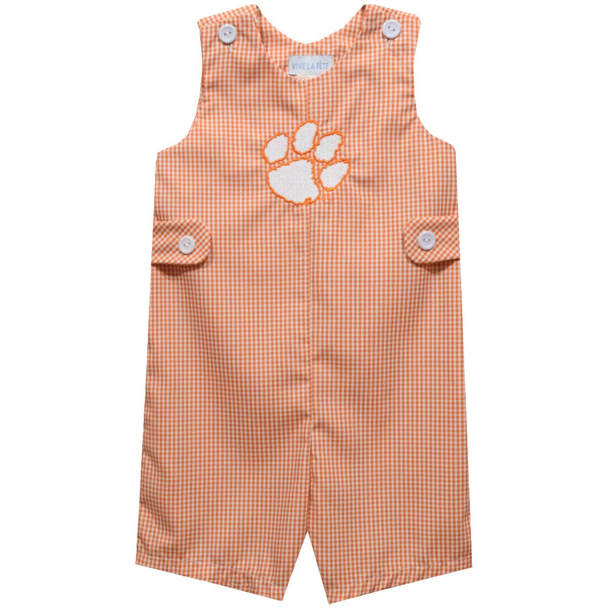 Clemson Tigers Embroidered Gingham Jon Jon