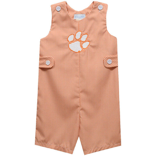 Clemson Tigers Embroidered Gingham Jon Jon