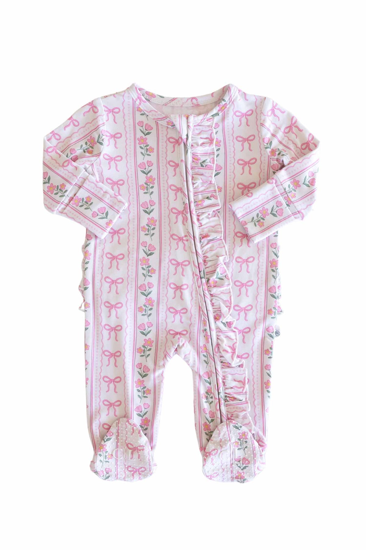 Coquette Garden Ruffle Zipper Footie
