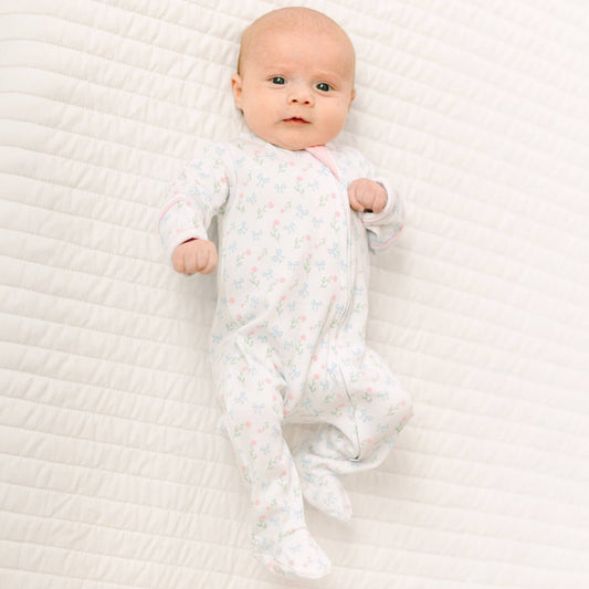 Evelyn's Print Zip Footie
