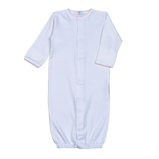 White Converter Gown Pink Picot Trim