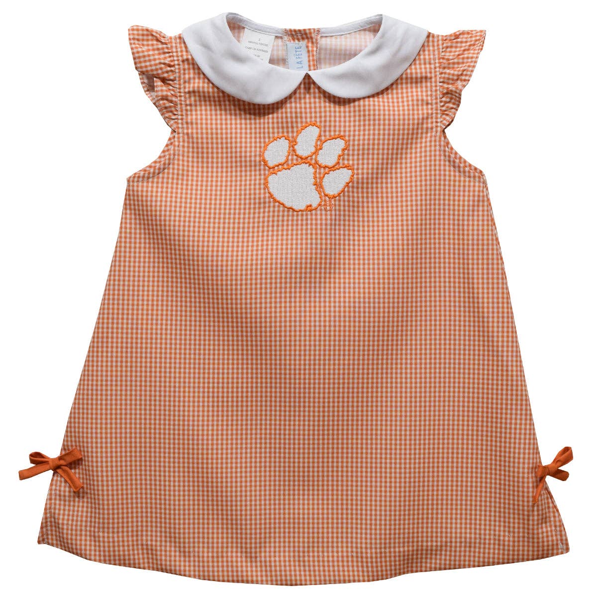 Clemson Tigers Embroidered Gingham Dress