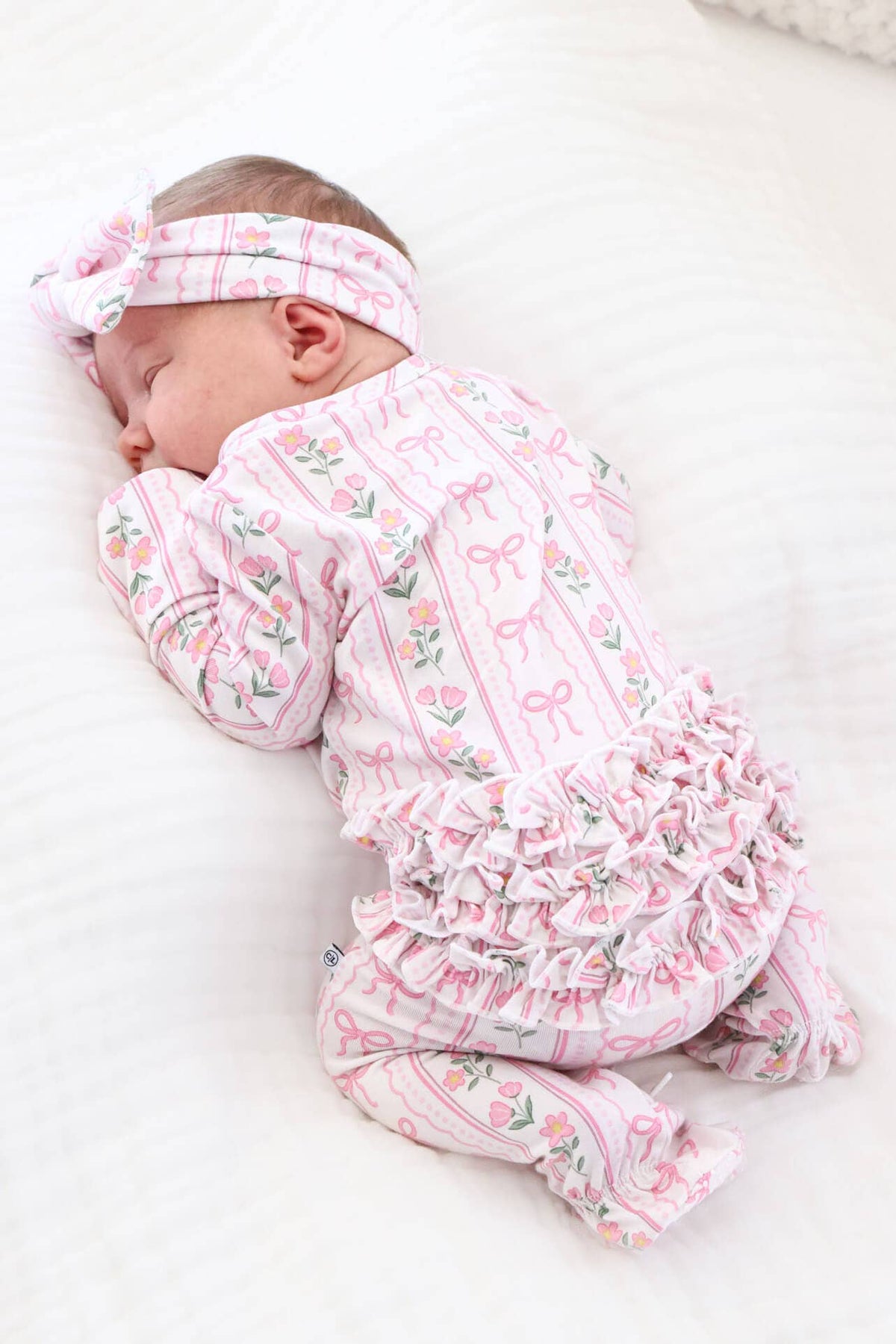 Coquette Garden Ruffle Zipper Footie