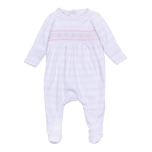 Baby of Mine Pink Smocked Footie