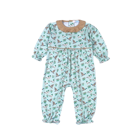 Mallard Ducks Scallop Collar Romper